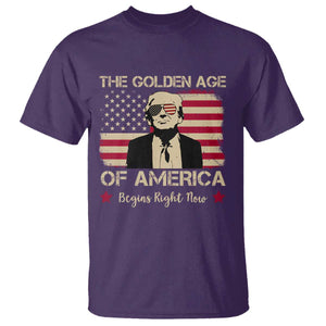 Trump 47 T Shirt The Golden Age Of America Begins Right Now 2025 TS09 Purple Print Your Wear