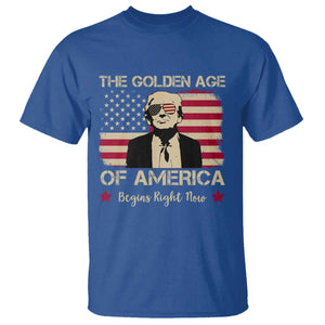 Trump 47 T Shirt The Golden Age Of America Begins Right Now 2025 TS09 Royal Blue Print Your Wear