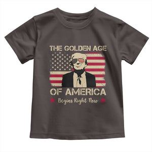 Trump 47 Toddler T Shirt The Golden Age Of America Begins Right Now 2025 TS09 Dark Chocolate Print Your Wear