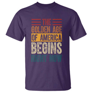 The Golden Age Of America Begins Right Now Trump 2025 T Shirt TS09 Purple Print Your Wear