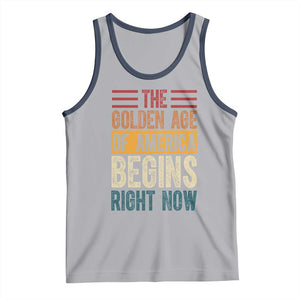 The Golden Age Of America Begins Right Now Trump 2025 Tank Top TS09 Athletic Heather Navy Print Your Wear