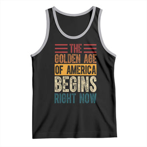The Golden Age Of America Begins Right Now Trump 2025 Tank Top TS09 Black Athletic Heather Print Your Wear