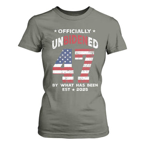 Funny Trump T Shirt For Women Unbidened By What Has Been Pun TS09 Military Green Print Your Wear