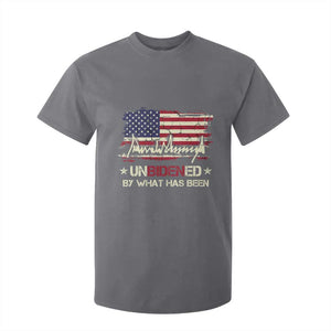 Trump 2025 T Shirt For Kid Pun Unbidened By What Has Been American Flag TS09 Charcoal Print Your Wear