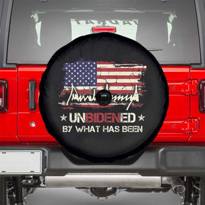 Trump 2025 Spare Tire Cover Pun Unbidened By What Has Been American Flag TS09 Black Print Your Wear