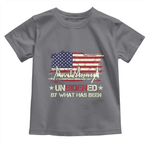 Trump 2025 Toddler T Shirt Pun Unbidened By What Has Been American Flag TS09 Charcoal Print Your Wear