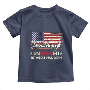 Trump 2025 Toddler T Shirt Pun Unbidened By What Has Been American Flag TS09 Navy Print Your Wear