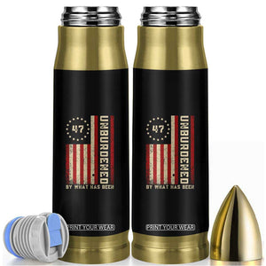 Trump 2025 Bullet Tumbler Unburdened By What Has Been American Flag TS09 Black Print Your Wear