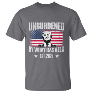 Trump 47 T Shirt Unburdened By What Has Been Est 2025 TS09 Charcoal Print Your Wear