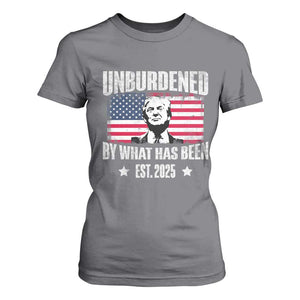 Trump 47 T Shirt For Women Unburdened By What Has Been Est 2025 TS09 Charcoal Print Your Wear