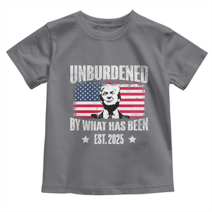 Trump 47 Toddler T Shirt Unburdened By What Has Been Est 2025 TS09 Charcoal Print Your Wear
