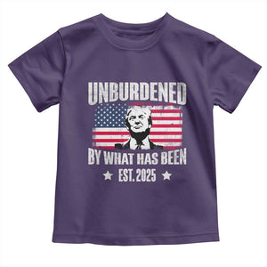 Trump 47 Toddler T Shirt Unburdened By What Has Been Est 2025 TS09 Purple Print Your Wear