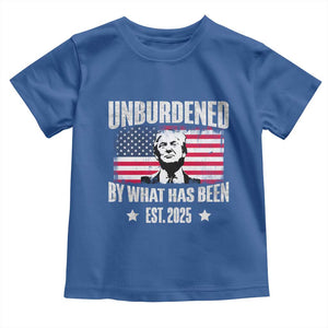 Trump 47 Toddler T Shirt Unburdened By What Has Been Est 2025 TS09 Royal Blue Print Your Wear