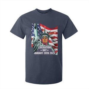 Trump Liberation Day T Shirt For Kid Statue Of Liberty January 20th 2025 TS09 Navy Print Your Wear