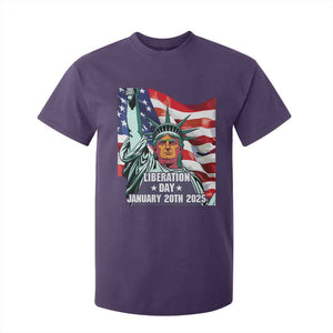 Trump Liberation Day T Shirt For Kid Statue Of Liberty January 20th 2025 TS09 Purple Print Your Wear