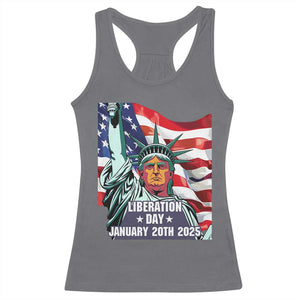 Trump Liberation Day Racerback Tank Top Statue Of Liberty January 20th 2025 TS09 Charcoal Print Your Wear
