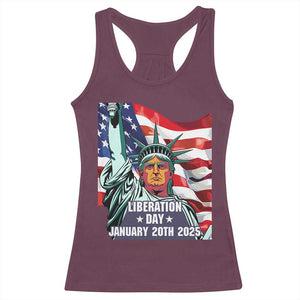 Trump Liberation Day Racerback Tank Top Statue Of Liberty January 20th 2025 TS09 Maroon Print Your Wear