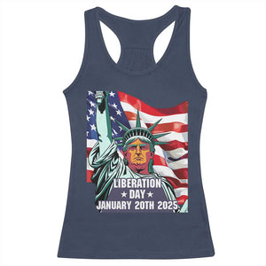 Trump Liberation Day Racerback Tank Top Statue Of Liberty January 20th 2025 TS09 Navy Print Your Wear
