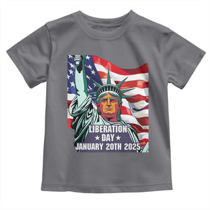 Trump Liberation Day Toddler T Shirt Statue Of Liberty January 20th 2025 TS09 Charcoal Print Your Wear