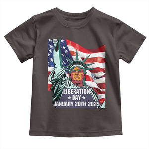 Trump Liberation Day Toddler T Shirt Statue Of Liberty January 20th 2025 TS09 Dark Chocolate Print Your Wear
