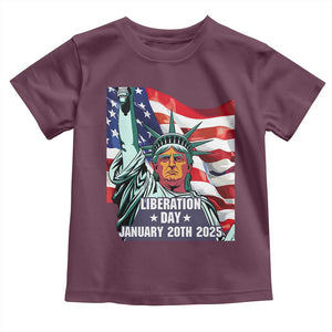 Trump Liberation Day Toddler T Shirt Statue Of Liberty January 20th 2025 TS09 Maroon Print Your Wear