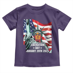 Trump Liberation Day Toddler T Shirt Statue Of Liberty January 20th 2025 TS09 Purple Print Your Wear