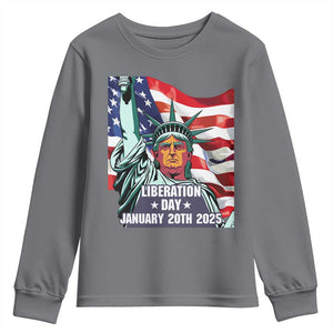 Trump Liberation Day Youth Sweatshirt Statue Of Liberty January 20th 2025 TS09 Charcoal Print Your Wear
