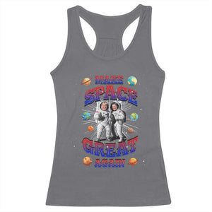 Funny Trump Elon Musk Racerback Tank Top Make Space Great Again TS09 Charcoal Print Your Wear