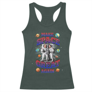 Funny Trump Elon Musk Racerback Tank Top Make Space Great Again TS09 Dark Forest Green Print Your Wear