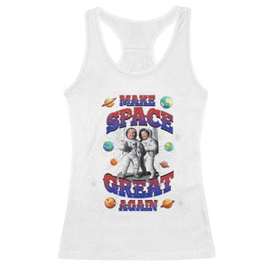 Funny Trump Elon Musk Racerback Tank Top Make Space Great Again TS09 White Print Your Wear