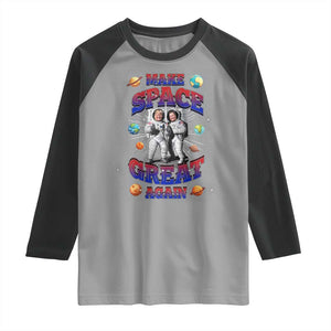 Funny Trump Elon Musk Raglan Shirt Make Space Great Again TS09 Sport Gray Black Print Your Wear