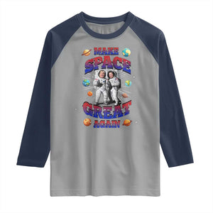 Funny Trump Elon Musk Raglan Shirt Make Space Great Again TS09 Sport Gray Navy Print Your Wear