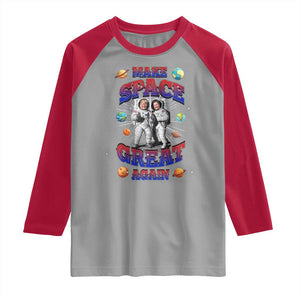 Funny Trump Elon Musk Raglan Shirt Make Space Great Again TS09 Sport Gray Red Print Your Wear