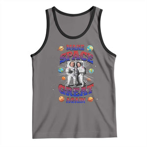 Funny Trump Elon Musk Tank Top Make Space Great Again TS09 Deep Heather Black Print Your Wear