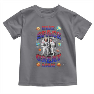 Funny Trump Elon Musk Toddler T Shirt Make Space Great Again TS09 Charcoal Print Your Wear