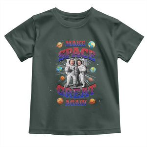 Funny Trump Elon Musk Toddler T Shirt Make Space Great Again TS09 Dark Forest Green Print Your Wear