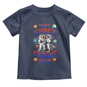 Funny Trump Elon Musk Toddler T Shirt Make Space Great Again TS09 Navy Print Your Wear