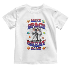 Funny Trump Elon Musk Toddler T Shirt Make Space Great Again TS09 White Print Your Wear