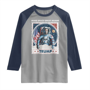 Funny Trump Raglan Shirt Make Space Great Again TS09 Sport Gray Navy Print Your Wear