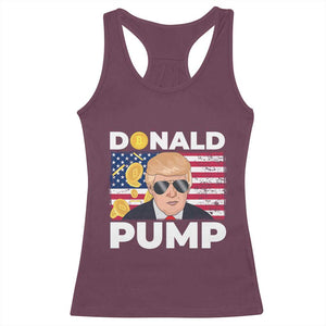 Bitcoin Trump Racerback Tank Top Donald Pump Funny Crypto TS09 Maroon Print Your Wear