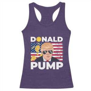Bitcoin Trump Racerback Tank Top Donald Pump Funny Crypto TS09 Purple Print Your Wear