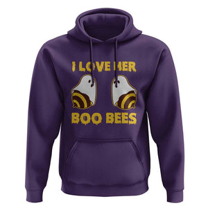 Halloween Couple Matching Hoodie I Love Her Boo Bees TS09 Purple Print Your Wear