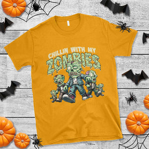 Funny Halloween T Shirt Chillin With My Zombies TS09 Gold Print Your Wear