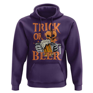 Funny Halloween Beer Hoodie Trick Or Beer Drinking Pumpkin Skeleton TS09 Purple Print Your Wear