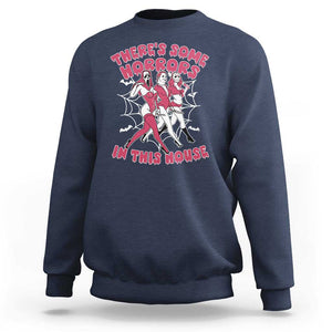 Funny Pink Halloween Sweatshirt There's Some Horrors In This House TS09 Navy Print Your Wear