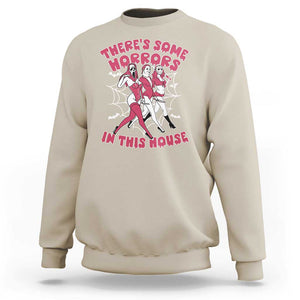 Funny Pink Halloween Sweatshirt There's Some Horrors In This House TS09 Sand Print Your Wear