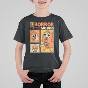 Funny Halloween T Shirt For Kid Lets Watch Horror Movies TS09 Black Print Your Wear