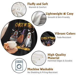 Funny Halloween Throw Blanket Chick Or Treat Spooky Chicken TS09 Print Your Wear