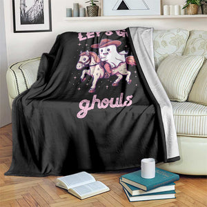 Halloween Cowboy Throw Blanket Let's Go Ghouls Ghost Riding Horse TS09 Print Your Wear