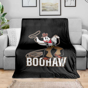 Halloween Cowboy Throw Blanket BooHaw Western Ghost TS09 Print Your Wear